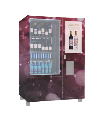 Refrigerated Whisky Vending Machine Credit Card Payment Conveyor Belt System