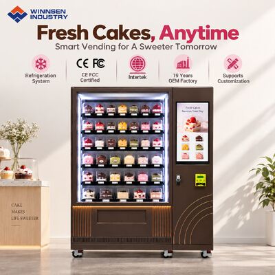গুণমান Winnsen Automatic Bakery Cake Vending Machine Chilled Pastry Display Cashless Payment for Retail Store কারখানা