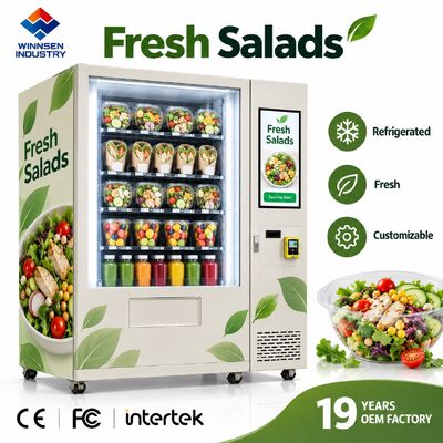 গুণমান Smart Salad Vending Machine with Refrigerated Display Adjustable Shelves Touch Screen কারখানা