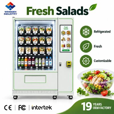 গুণমান Winnsen Custom OEM ODM Salad Vending Machine White Black Color Logo Design Options কারখানা