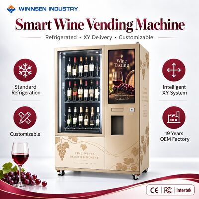 গুণমান Winnsen 32 Inch Touch Screen Wine Vending Machine Refrigerated Commercial Grade Steel কারখানা